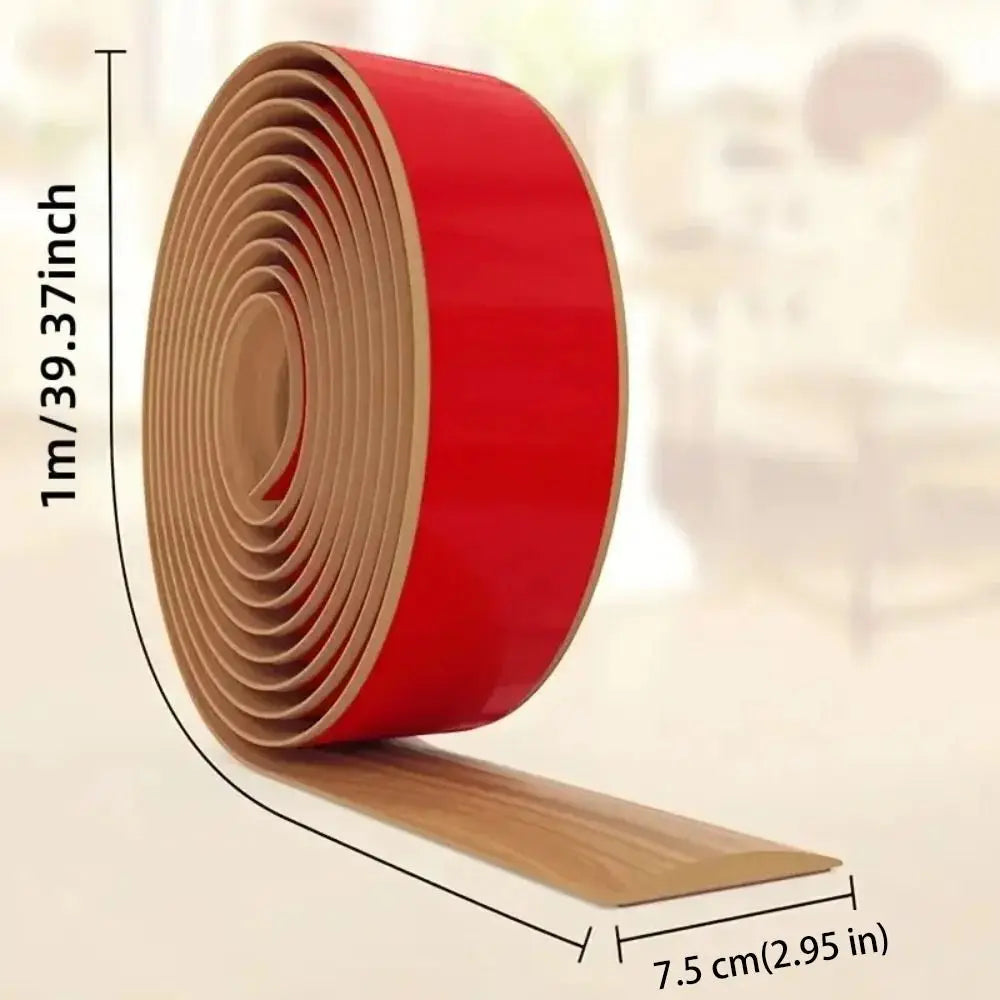 Wood Like Self Adhesive Floor Transition Strip PVC Material Insect Proof Door Seal Waterproof Windproof