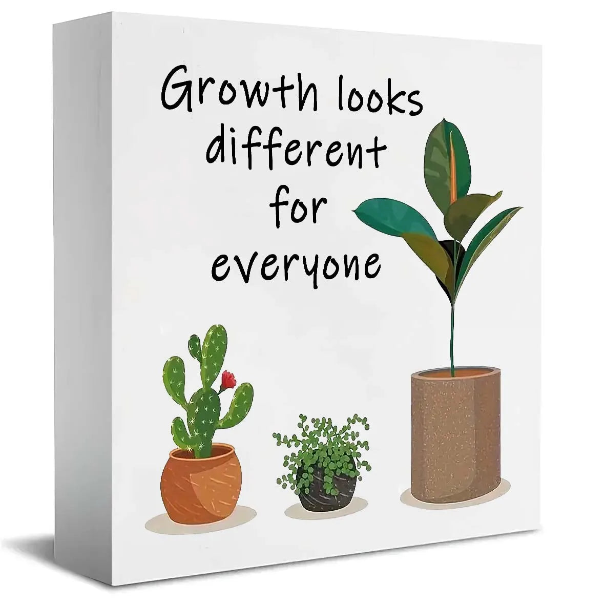 [Inspirational wood Sign] 1pc, Inspirational wood Sign, Everyone's Growth Looks Different. Home, Bedroom, Office Desk Decoration