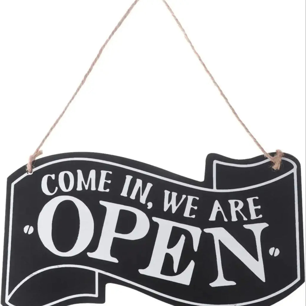 Wooden One Sided Store Open and Closed Signs for Business Hanging Sign Decorative Welcome Boards
