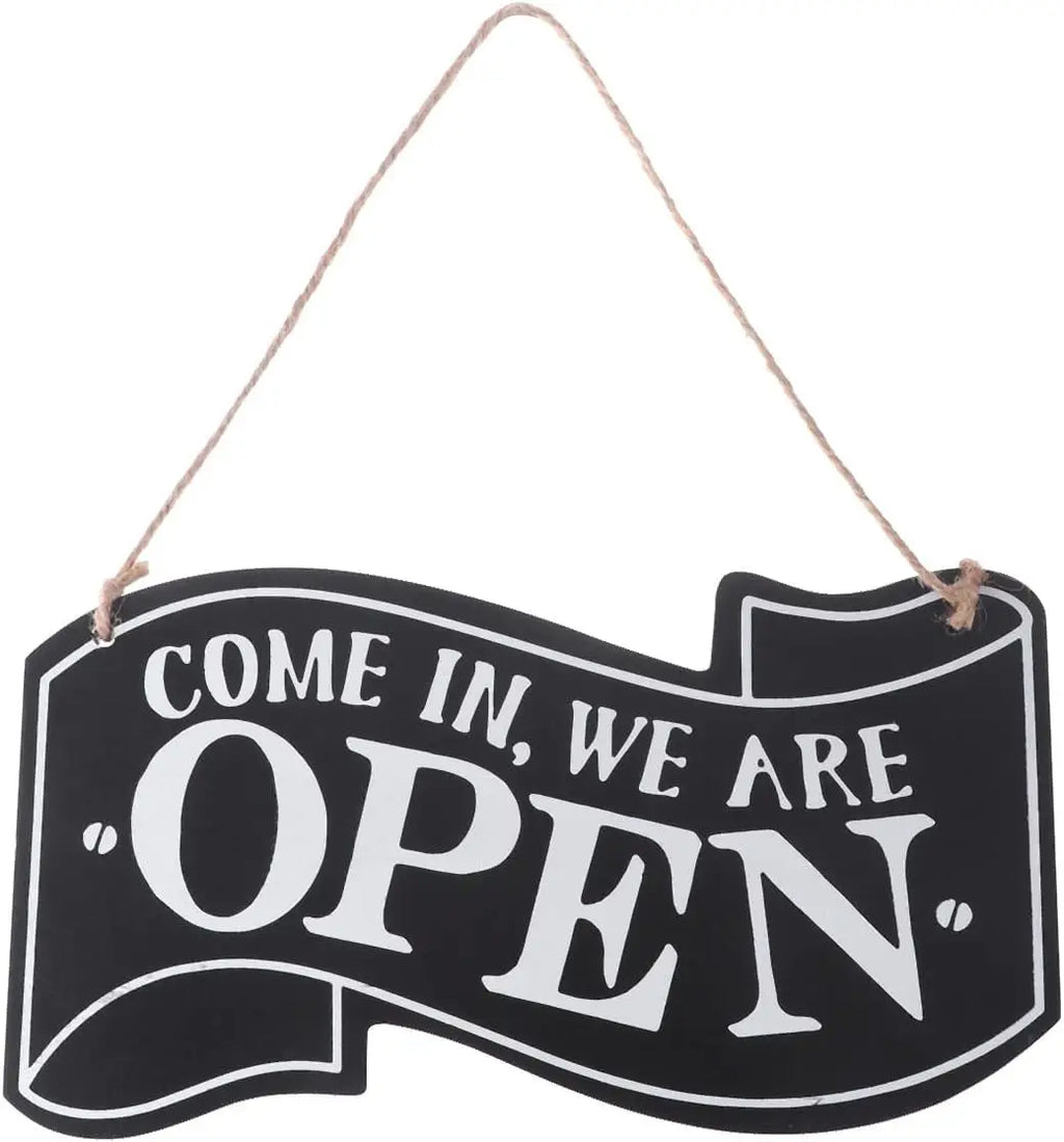 Wooden One Sided Store Open and Closed Signs for Business Hanging Sign Decorative Welcome Boards